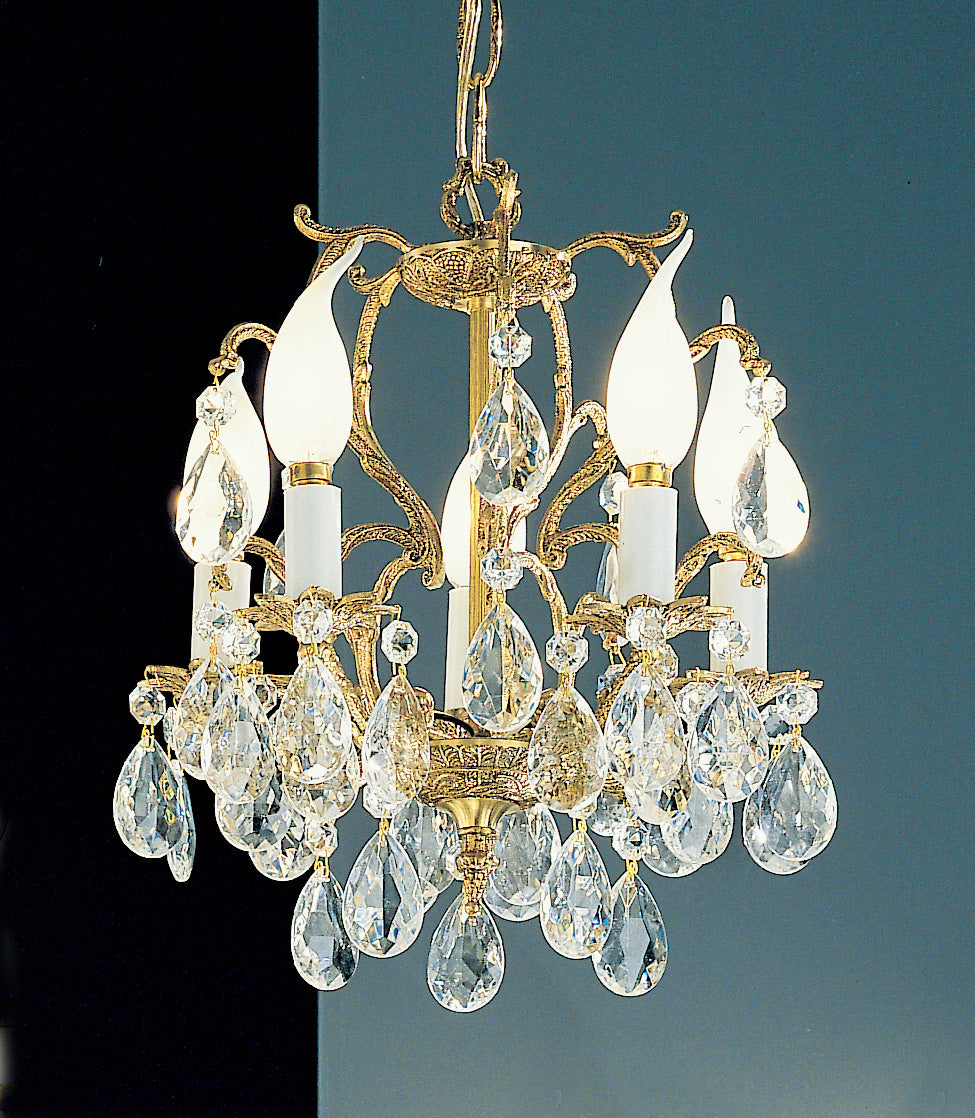 Classic Lighting 5227 OWB C Barcelona Crystal/Cast Brass Mini Chandelier in Olde World Bronze (Imported from Spain)