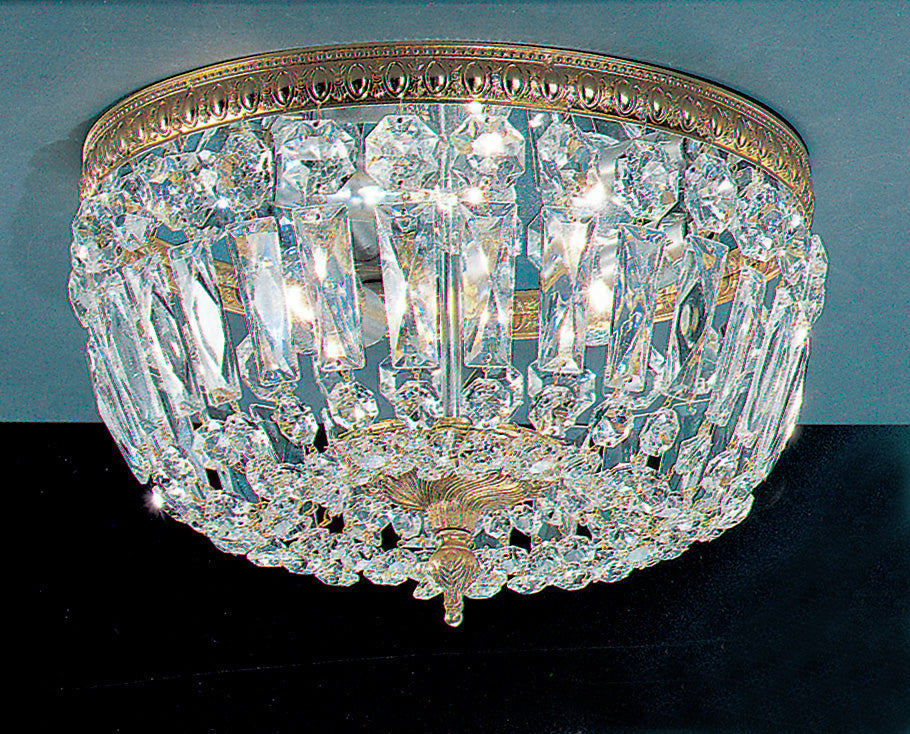 Classic Lighting 52312 RB CP Crystal Baskets Crystal Flushmount in Roman Bronze
