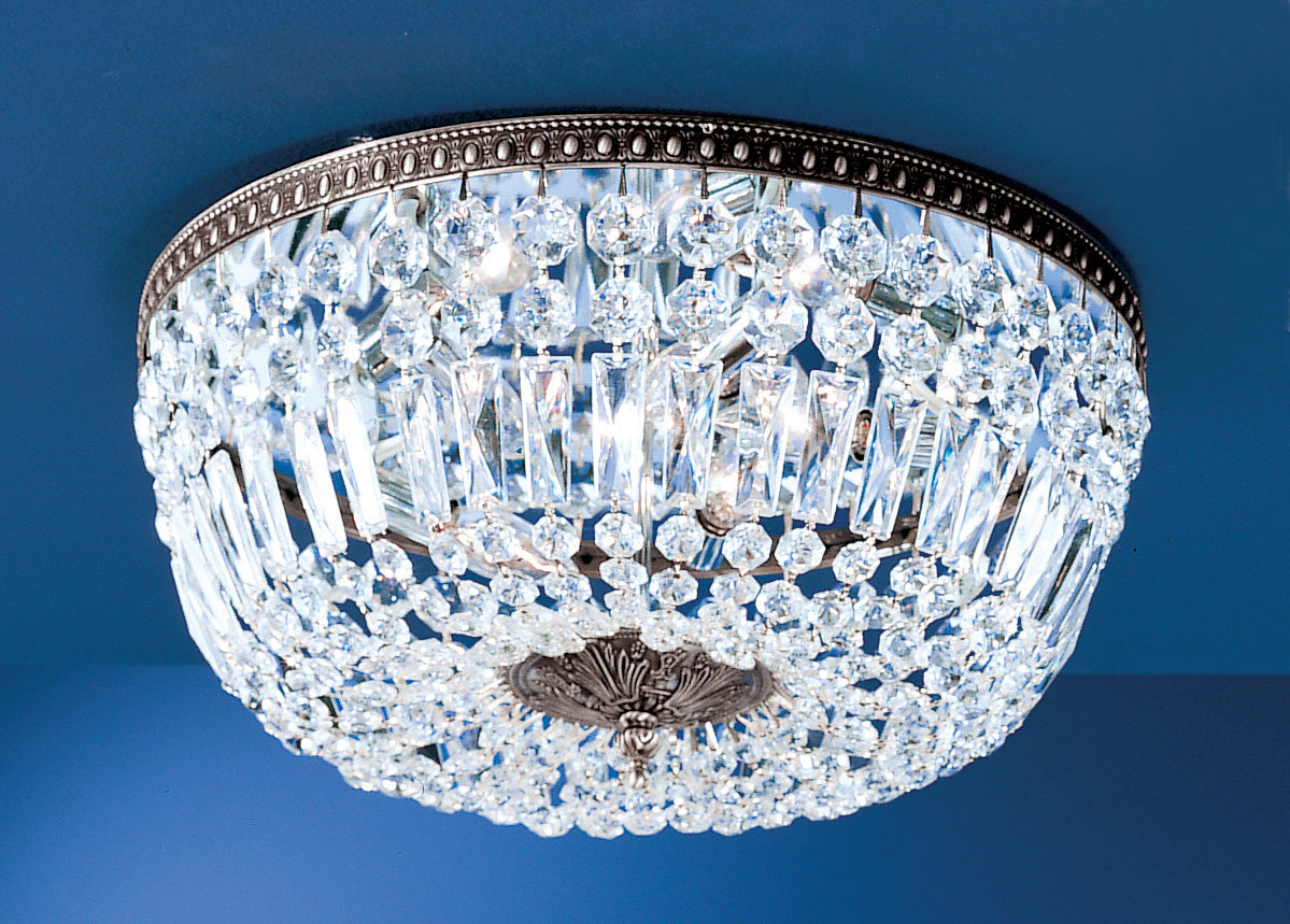 Classic Lighting 52314 MS I Crystal Baskets Crystal Flushmount in Millennium Silver