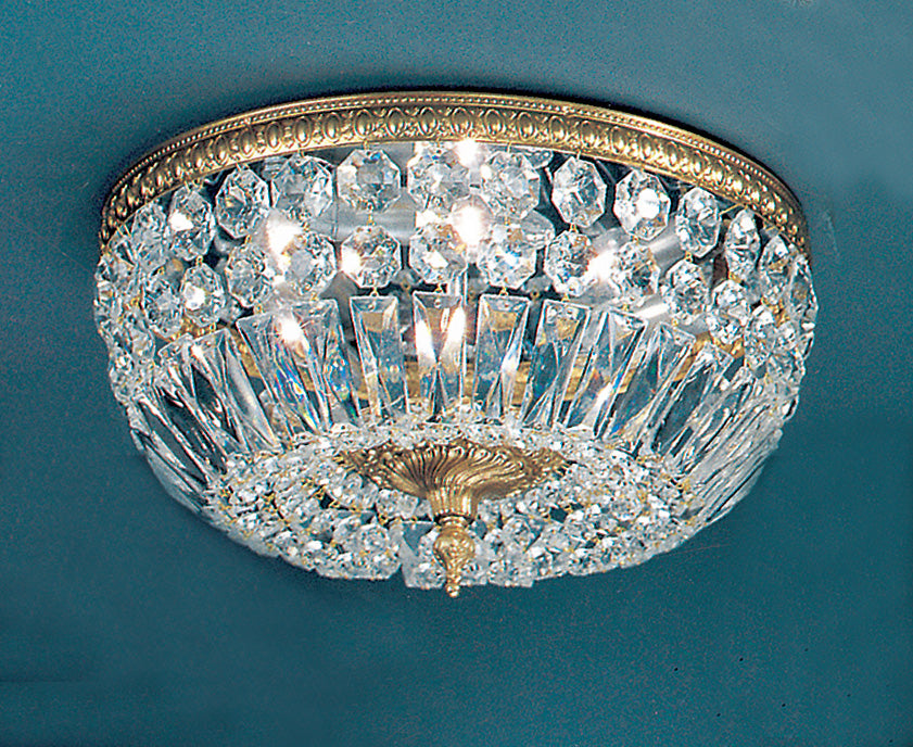 Classic Lighting 52314 OWB SC Crystal Baskets Crystal Flushmount in Olde World Bronze