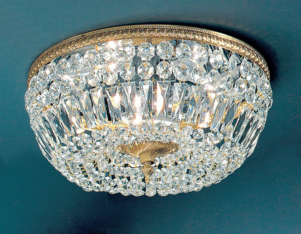 Classic Lighting 52518 OWB SC Crystal Baskets Crystal Flushmount in Olde World Bronze