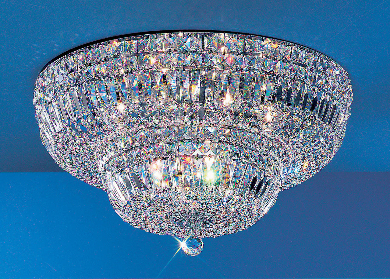 Classic Lighting 53324 CH S Empress Crystal Flushmount in Chrome
