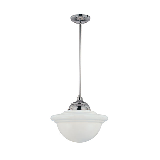 Millennium Lighting 5361-CH Neo-Industrial Opal White Schoolhouse Pendant in Chrome