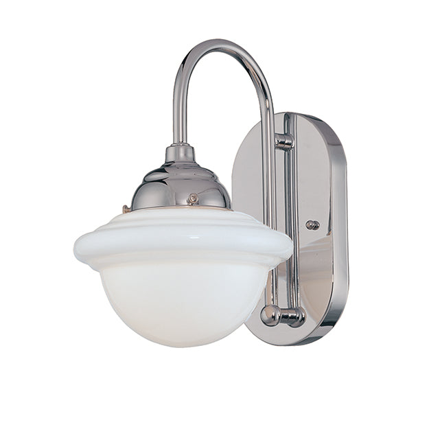 Millennium Lighting 5371-CH Neo-Industrial Opal White Schoolhouse Wall Sconce in Chrome
