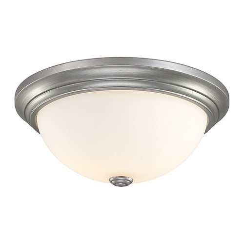 Millennium Lighting 5401-RS Etched White Flushmount in Rubbed Silver