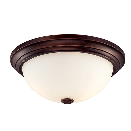 Millennium Lighting 5403-RBZ Etched White Flushmount in Rubbed Bronze
