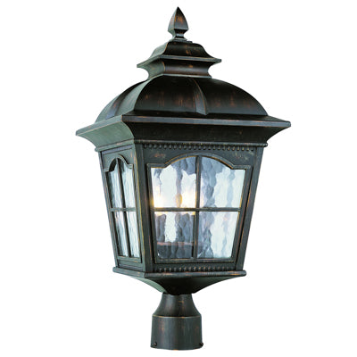 Trans Globe Lighting 5422 AR 22.5" Outdoor Antique Rust Rustic Postmount Lantern