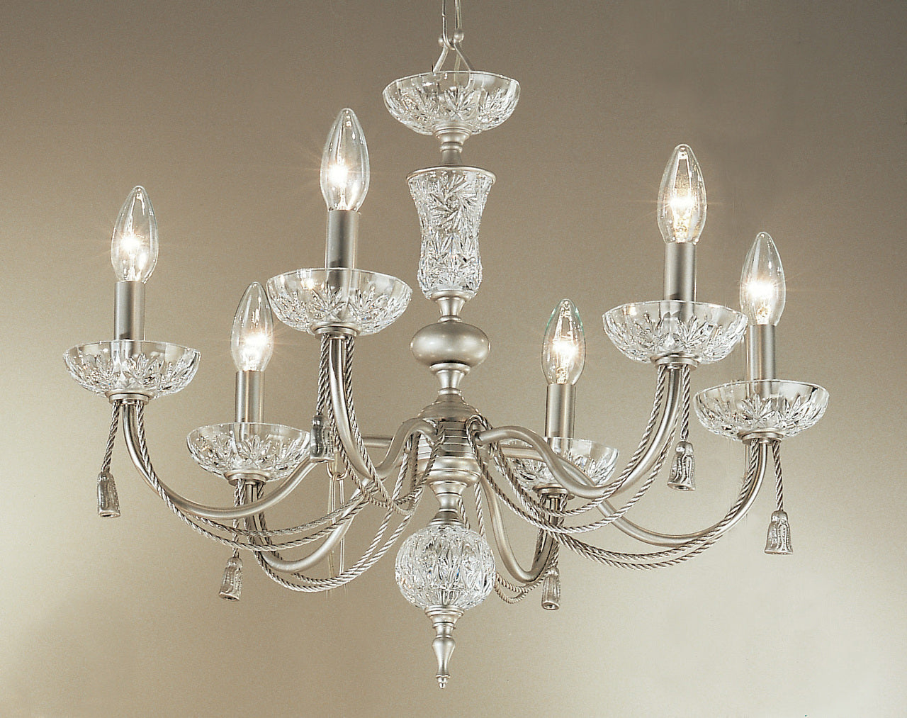 Classic Lighting 5486 SN Weatherford Traditional Chandelier in Satin Nickel (Imported from Spain)
