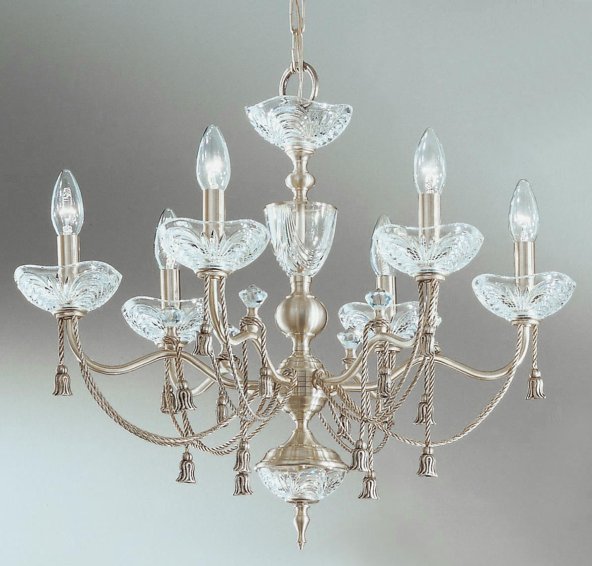 Classic Lighting 5496 SN Devonshire Traditional Chandelier in Satin Nickel (Imported from Spain)