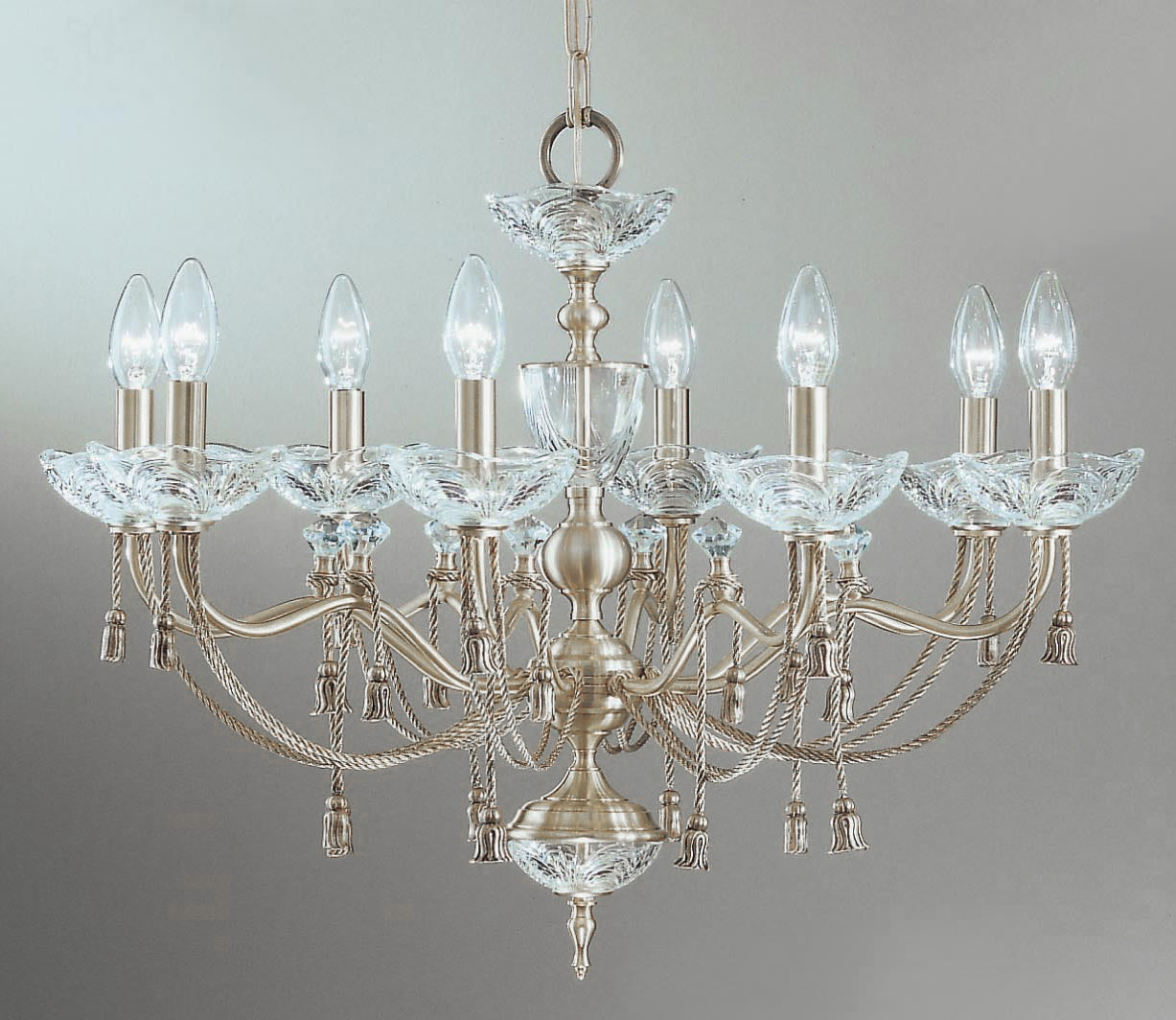 Classic Lighting 5498 SN Devonshire Traditional Chandelier in Satin Nickel (Imported from Spain)
