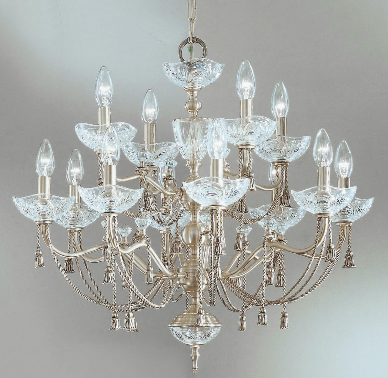 Classic Lighting 5499 SN Devonshire Traditional Chandelier in Satin Nickel (Imported from Spain)