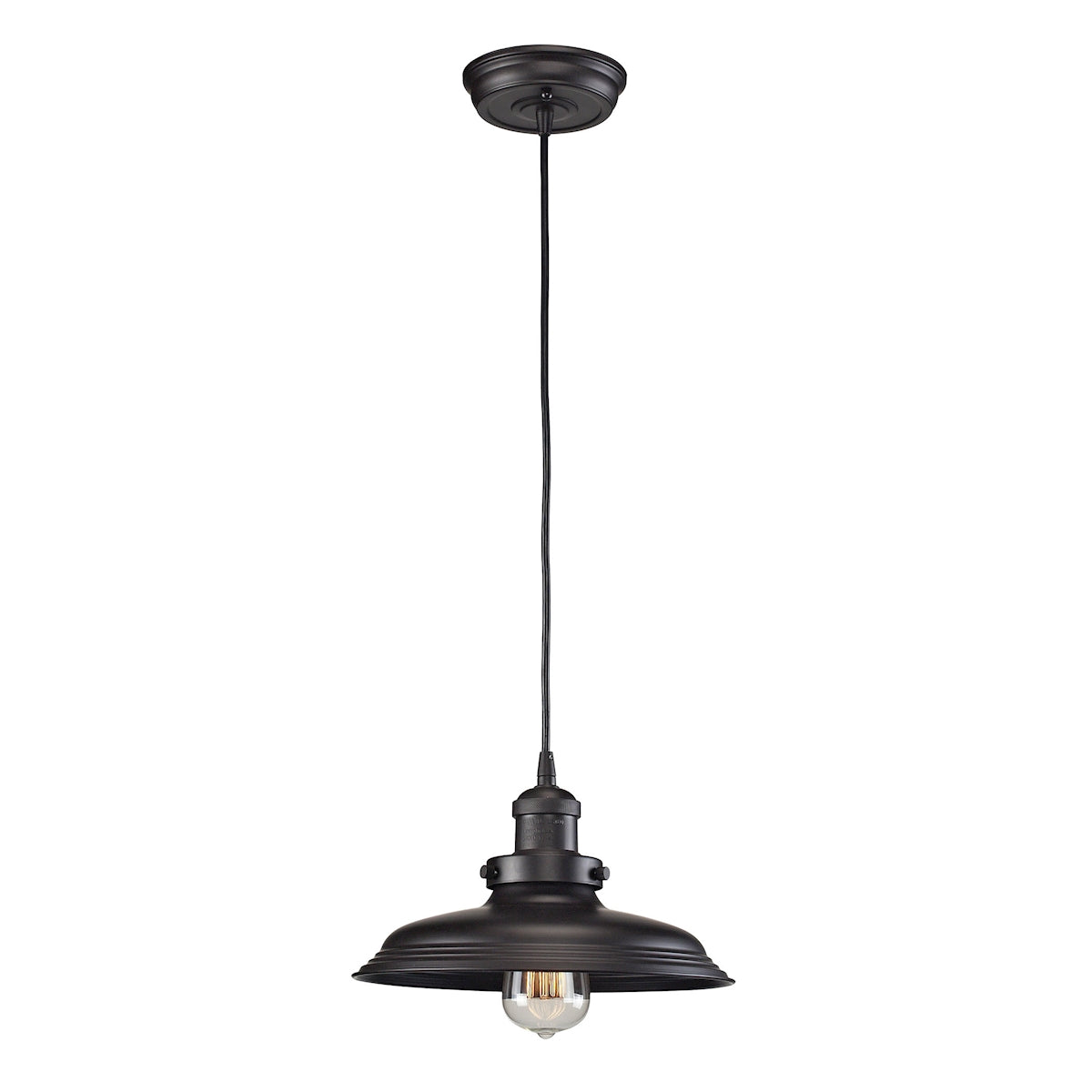 ELK Lighting 55041/1 Newberry 1-Light Mini Pendant in Oil Rubbed Bronze with Matching Shade