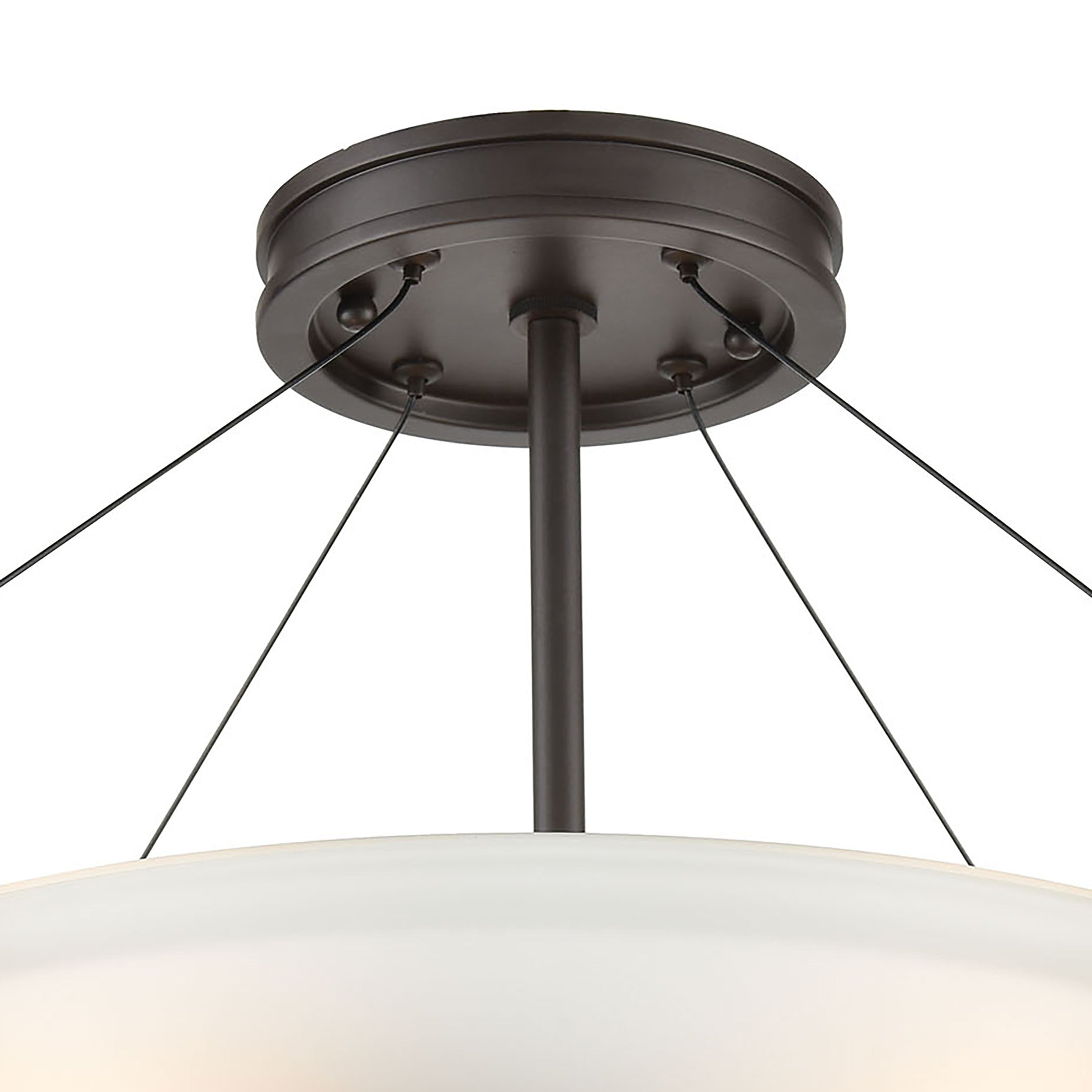 ELK Lighting 55082/3 Roebling 3-Light Semi Flush Mount in Oil Rubbed Bronze with Frosted Glass