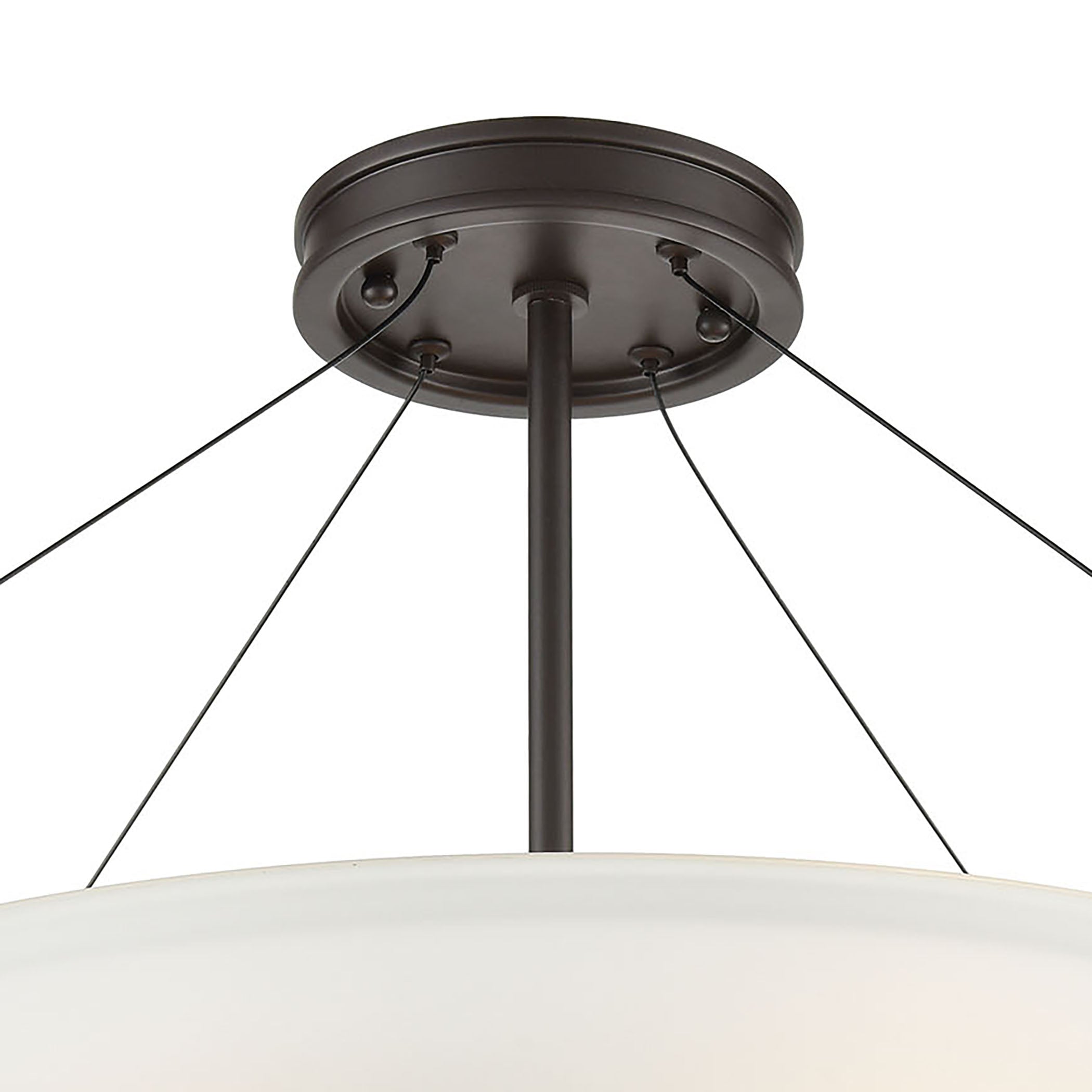 ELK Lighting 55083/3 Roebling 3-Light Semi Flush Mount in Oil Rubbed Bronze with Frosted Glass