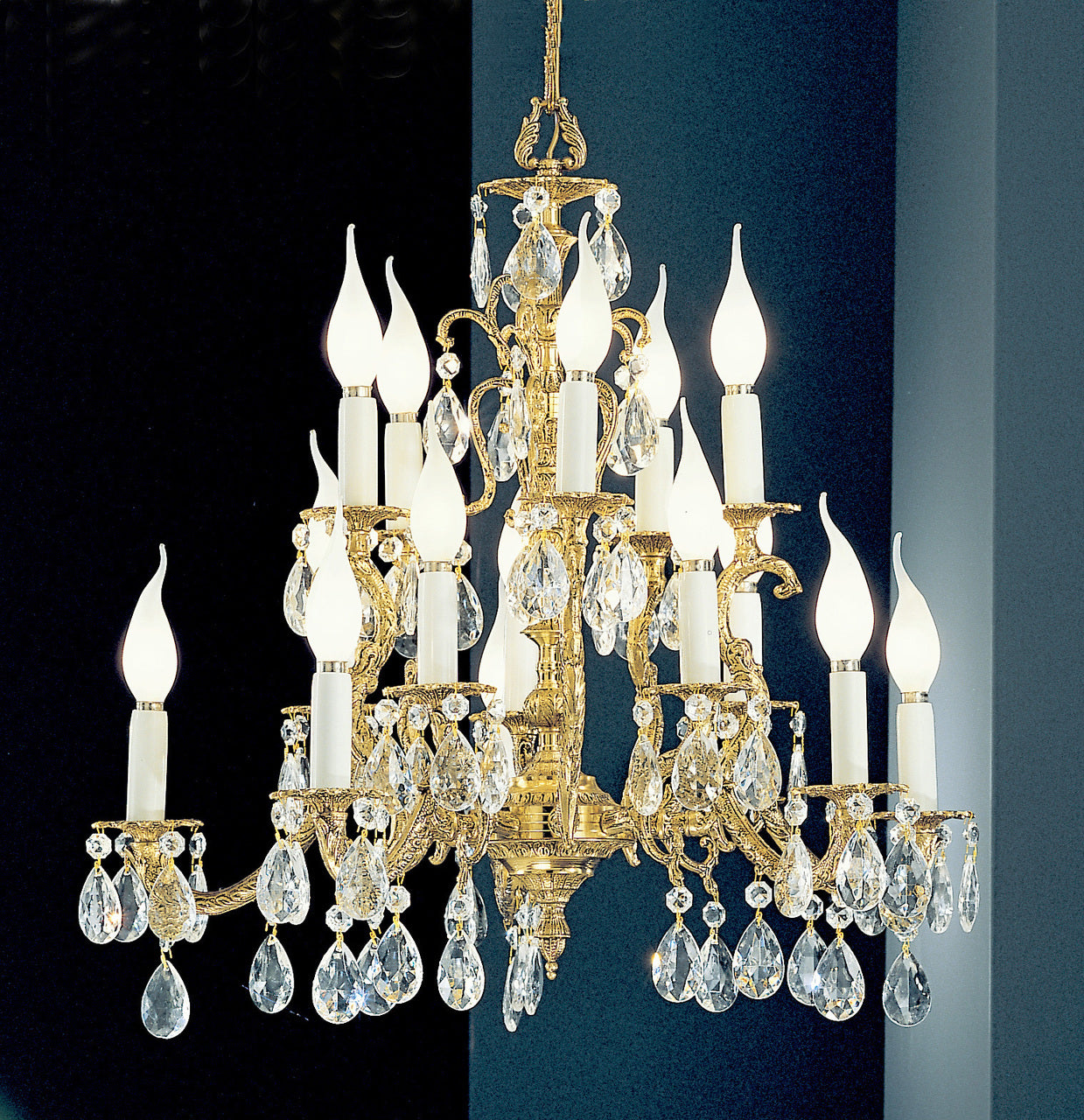 Classic Lighting 5515 MS C Barcelona Crystal/Cast Brass Chandelier in Millennium Silver (Imported from Spain)