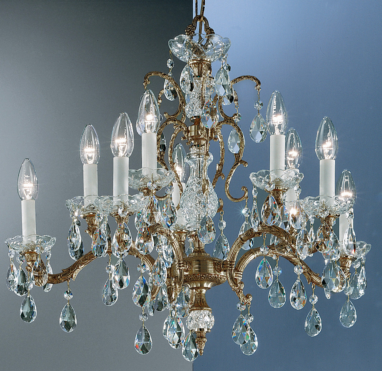 Classic Lighting 5530 RB PAM Madrid Crystal/Cast Brass Chandelier in Roman Bronze (Imported from Spain)