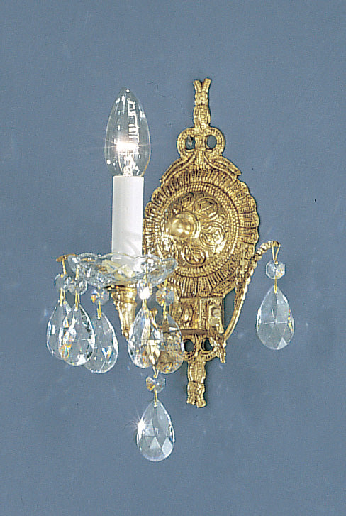 Classic Lighting 5531 RB SC Madrid Crystal/Cast Brass Wall Sconce in Roman Bronze (Imported from Spain)