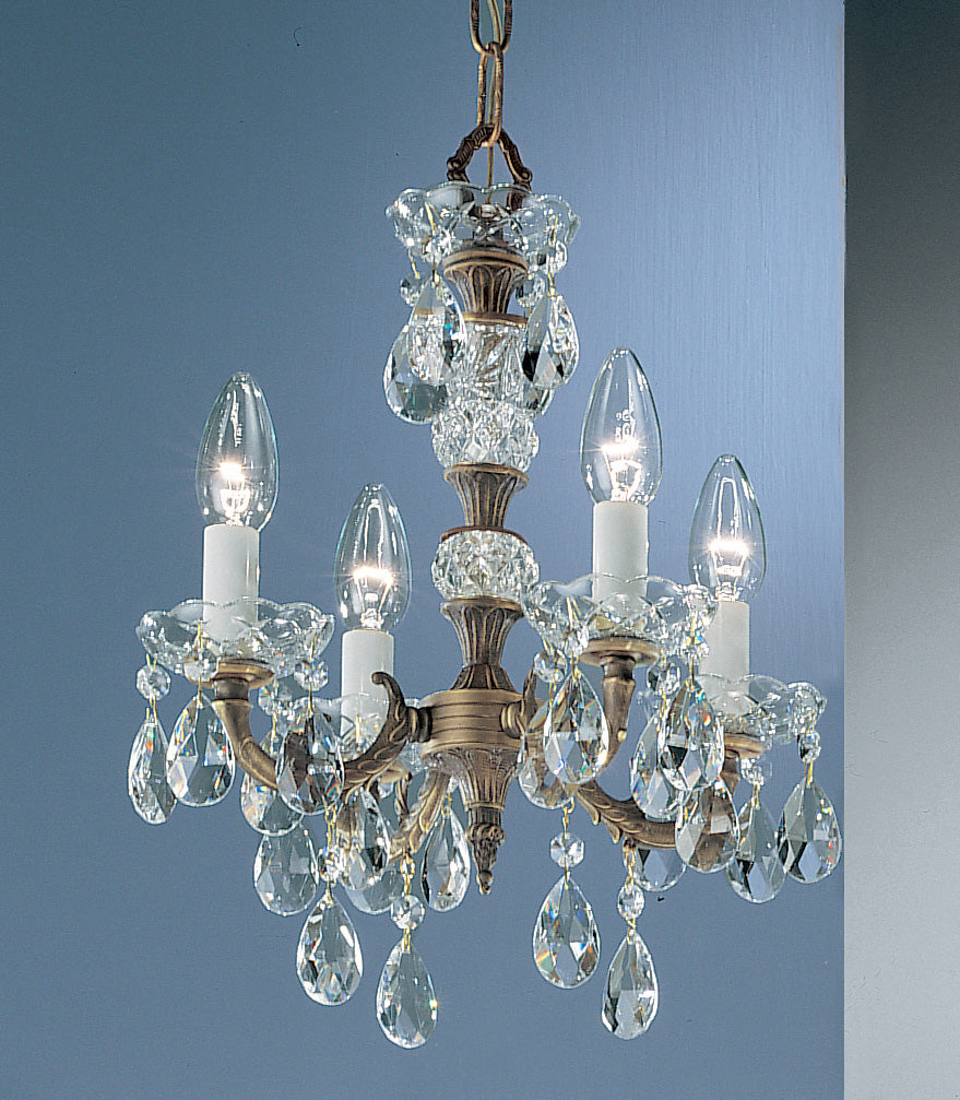 Classic Lighting 5534 RB CGT Madrid Crystal/Cast Brass Mini Chandelier in Roman Bronze (Imported from Spain)