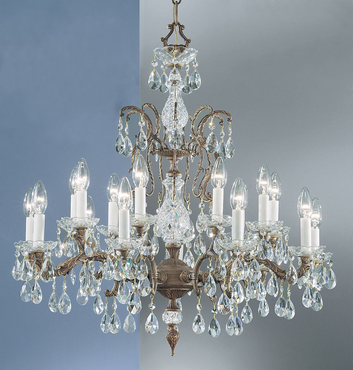 Classic Lighting 5538 RB PAM Madrid Crystal/Cast Brass Chandelier in Roman Bronze (Imported from Spain)