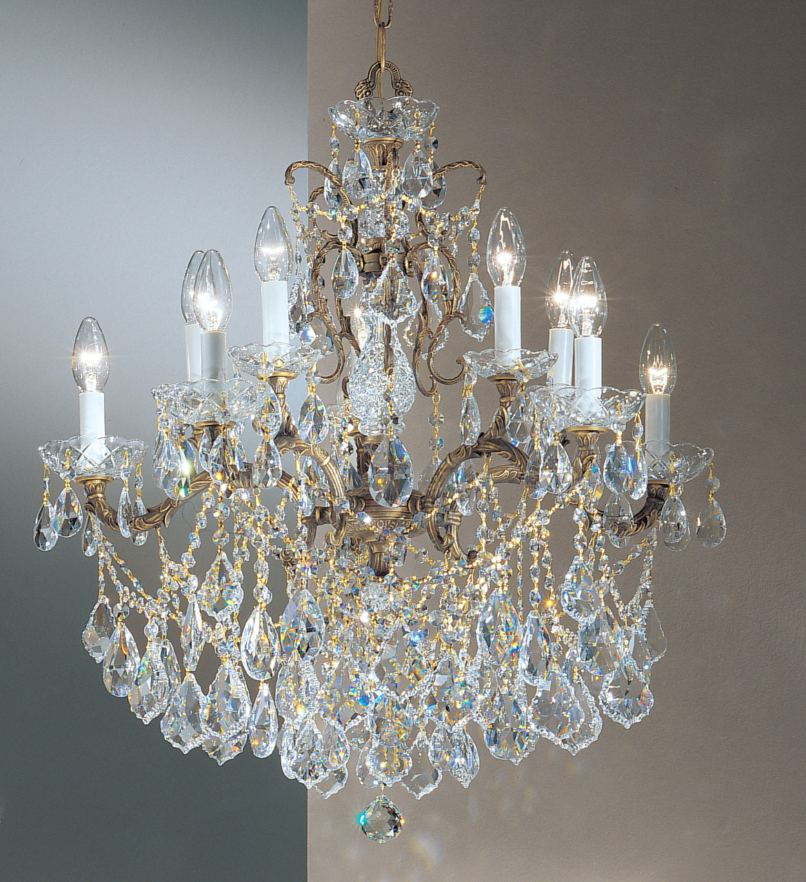 Classic Lighting 5540 RB C Madrid Imperial Crystal/Cast Brass Chandelier in Roman Bronze (Imported from Spain)