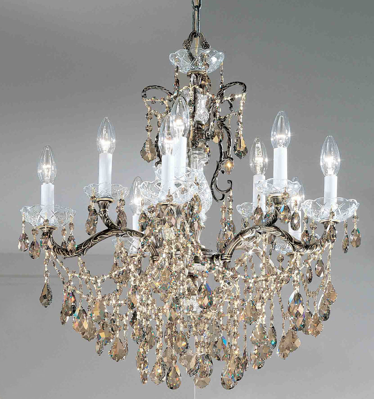 Classic Lighting 5540 RB SGT Madrid Imperial Crystal/Cast Brass Chandelier in Roman Bronze (Imported from Spain)