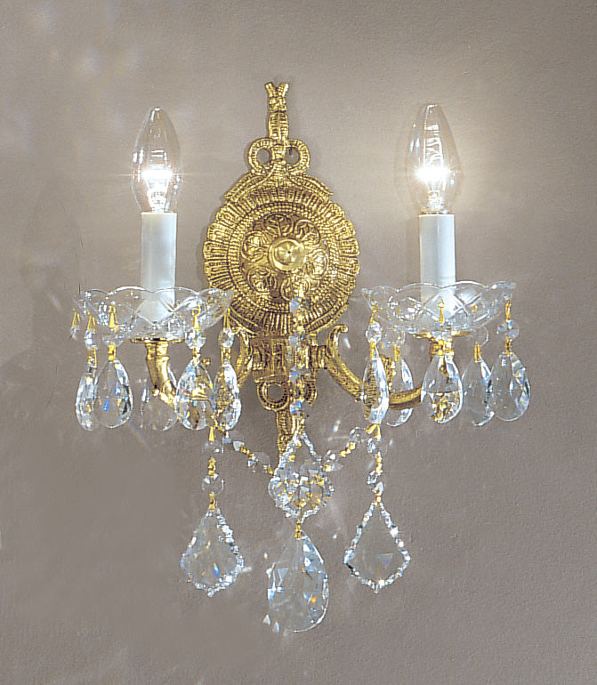 Classic Lighting 5542 OWB S Madrid Imperial Crystal/Cast Brass Wall Sconce in Olde World Bronze (Imported from Spain)