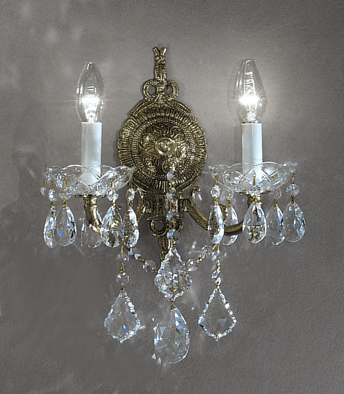 Classic Lighting 5542 RB SC Madrid Imperial Crystal/Cast Brass Wall Sconce in Roman Bronze (Imported from Spain)