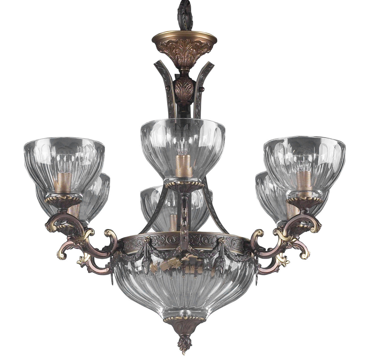 Classic Lighting 55436 RB Warsaw Cast Brass/Lead Crystal Chandelier in Roman Bronze (Imported from Spain)