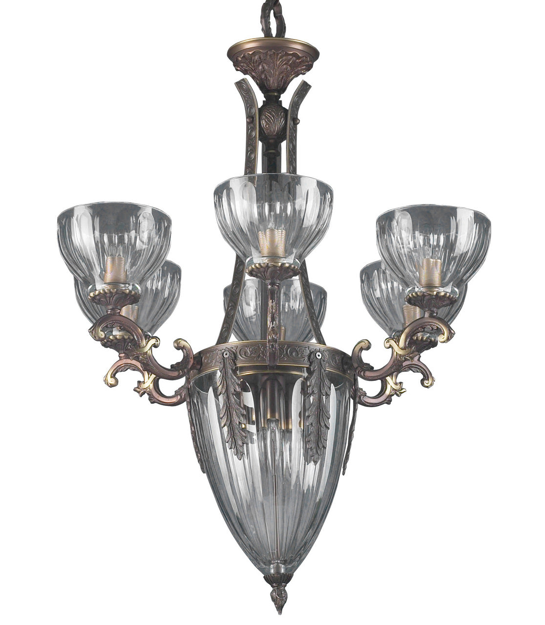 Classic Lighting 55437 RB Warsaw Cast Brass/Lead Crystal Chandelier in Roman Bronze (Imported from Spain)