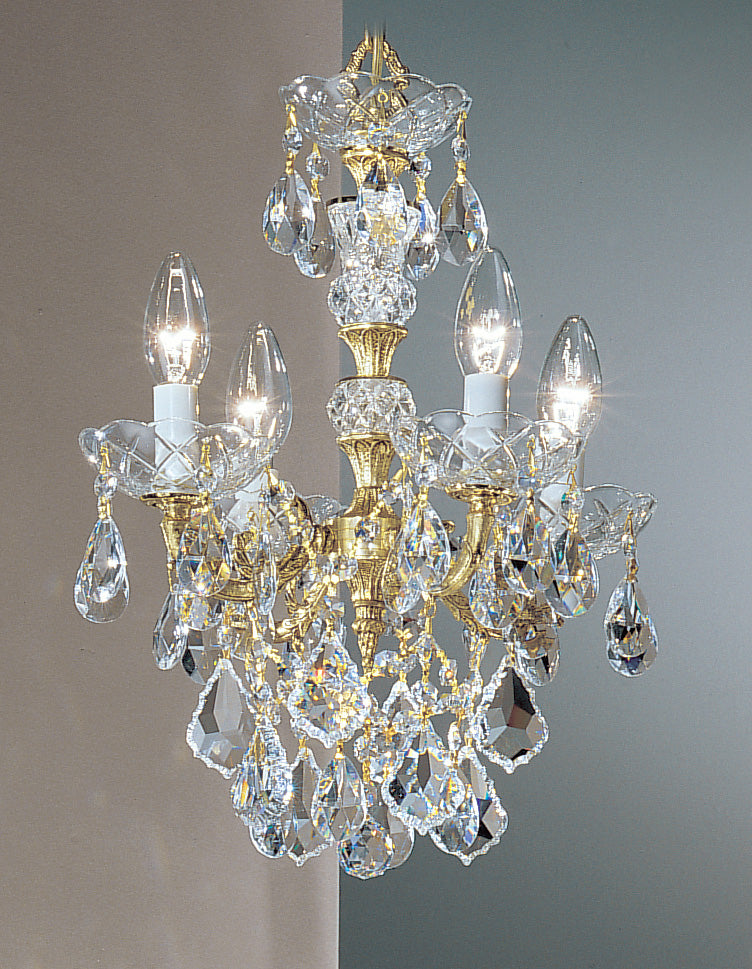 Classic Lighting 5544 OWB C Madrid Imperial Crystal/Cast Brass Mini Chandelier in Olde World Bronze (Imported from Spain)