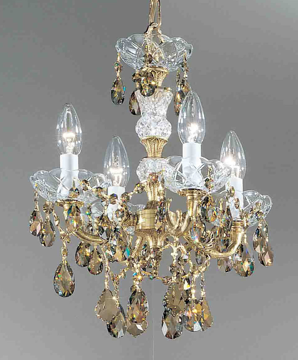Classic Lighting 5544 OWB SGT Madrid Imperial Crystal/Cast Brass Mini Chandelier in Olde World Bronze (Imported from Spain)