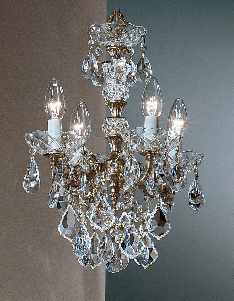 Classic Lighting 5544 RB CGT Madrid Imperial Crystal/Cast Brass Mini Chandelier in Roman Bronze (Imported from Spain)