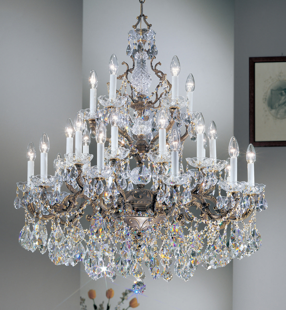 Classic Lighting 5545 RB PAM Madrid Imperial Crystal/Cast Brass Chandelier in Roman Bronze (Imported from Spain)