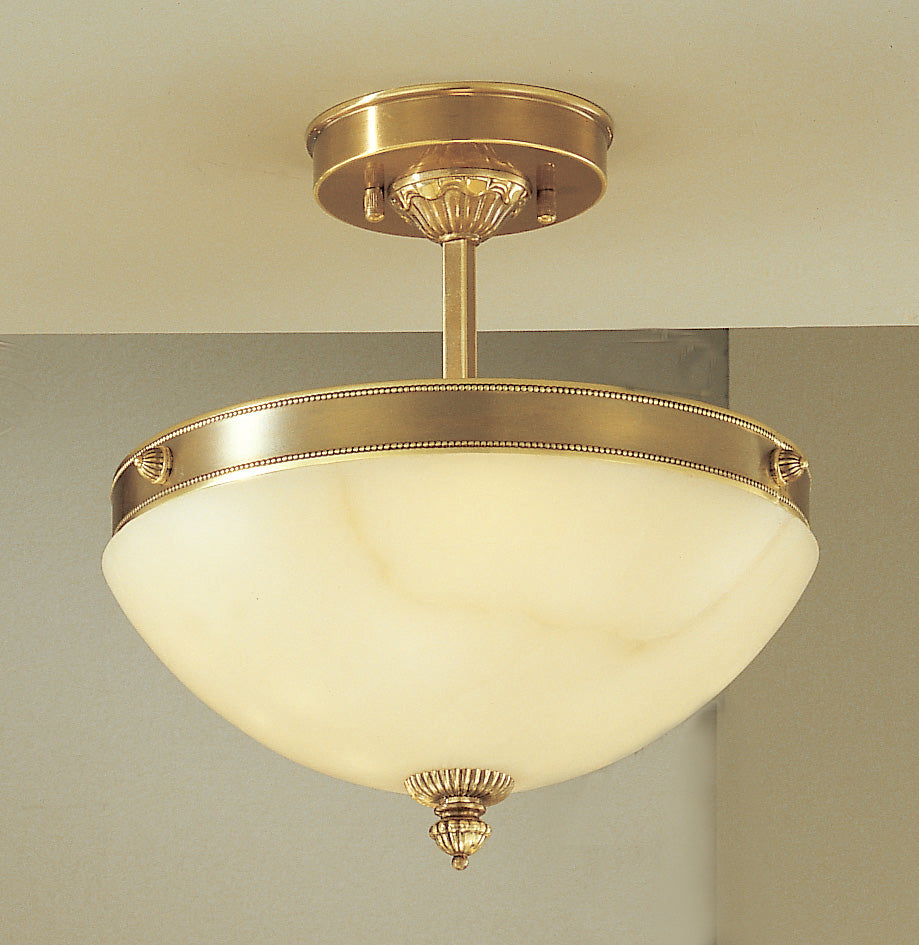 Classic Lighting 5620 ABZ Mallorca Alabaster Flushmount in Antique Bronze (Imported from Spain)