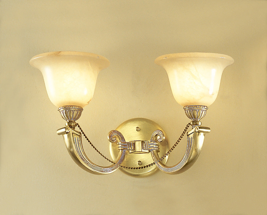 Classic Lighting 56222 SBW Monica Alabaster Wall Sconce in Satin Bronze/White Patina (Imported from Spain)