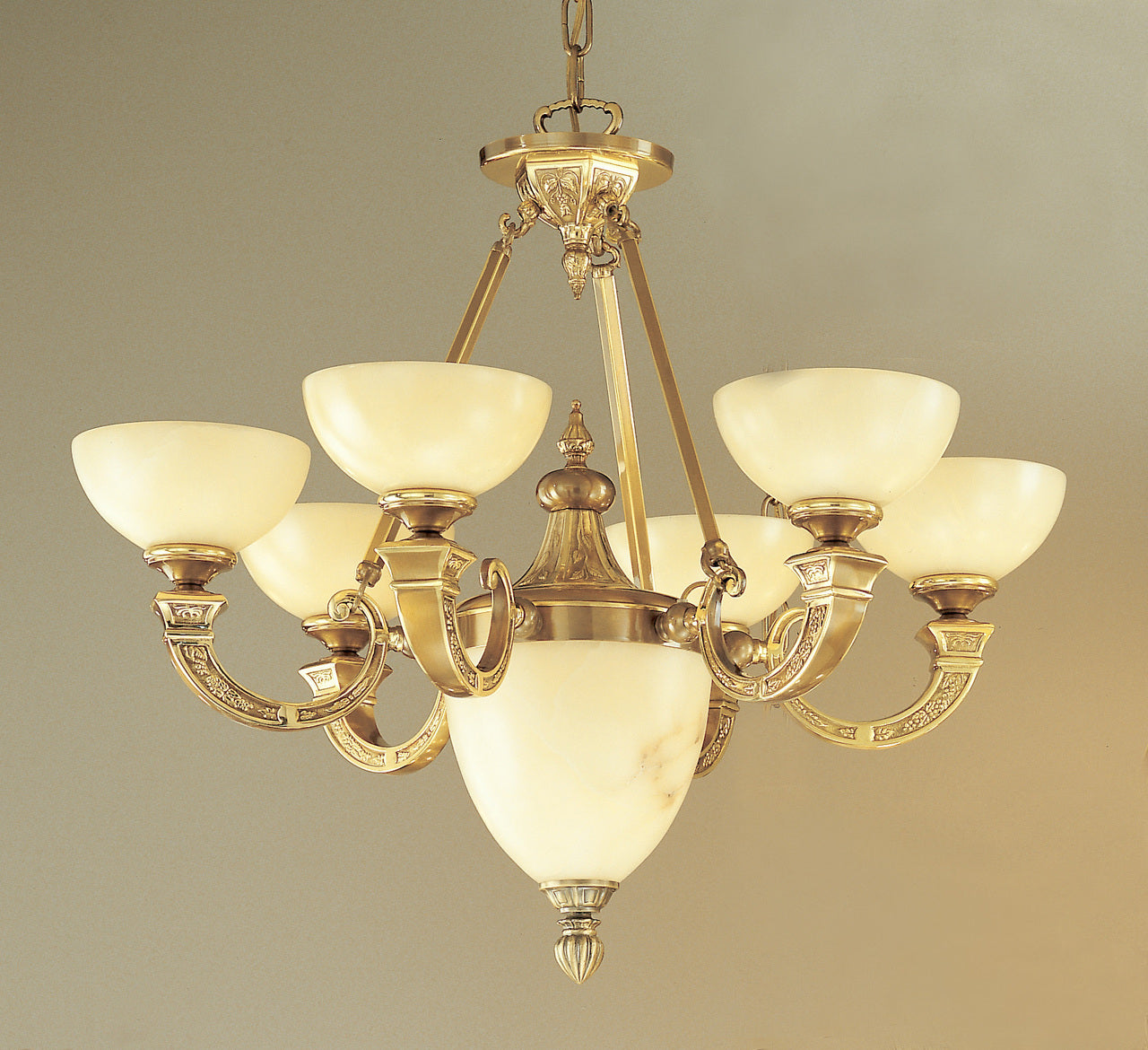Classic Lighting 5625 ABZ Mallorca Alabaster Chandelier in Antique Bronze (Imported from Spain)