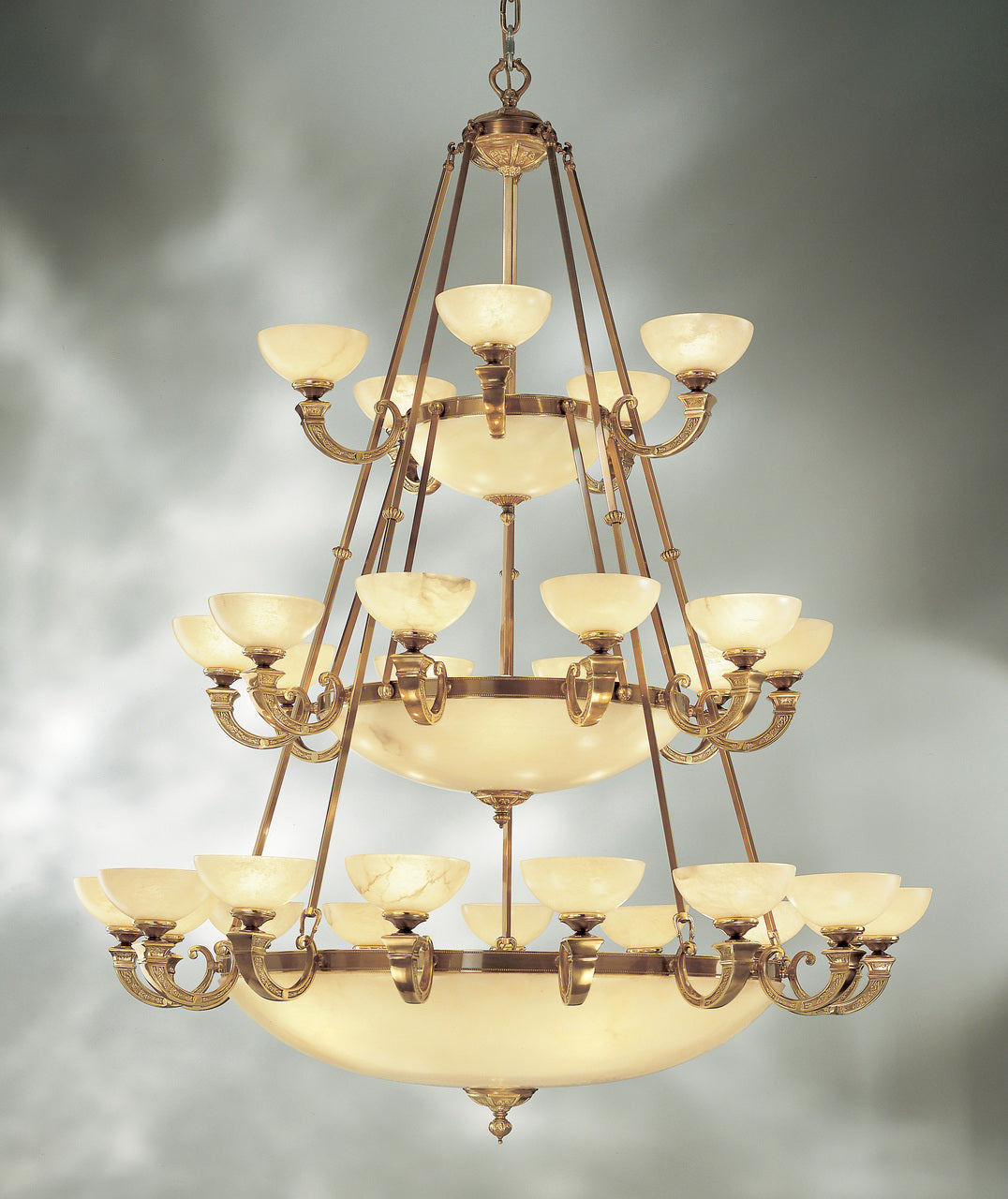 Classic Lighting 5626 ABZ Mallorca Alabaster Chandelier in Antique Bronze (Imported from Spain)