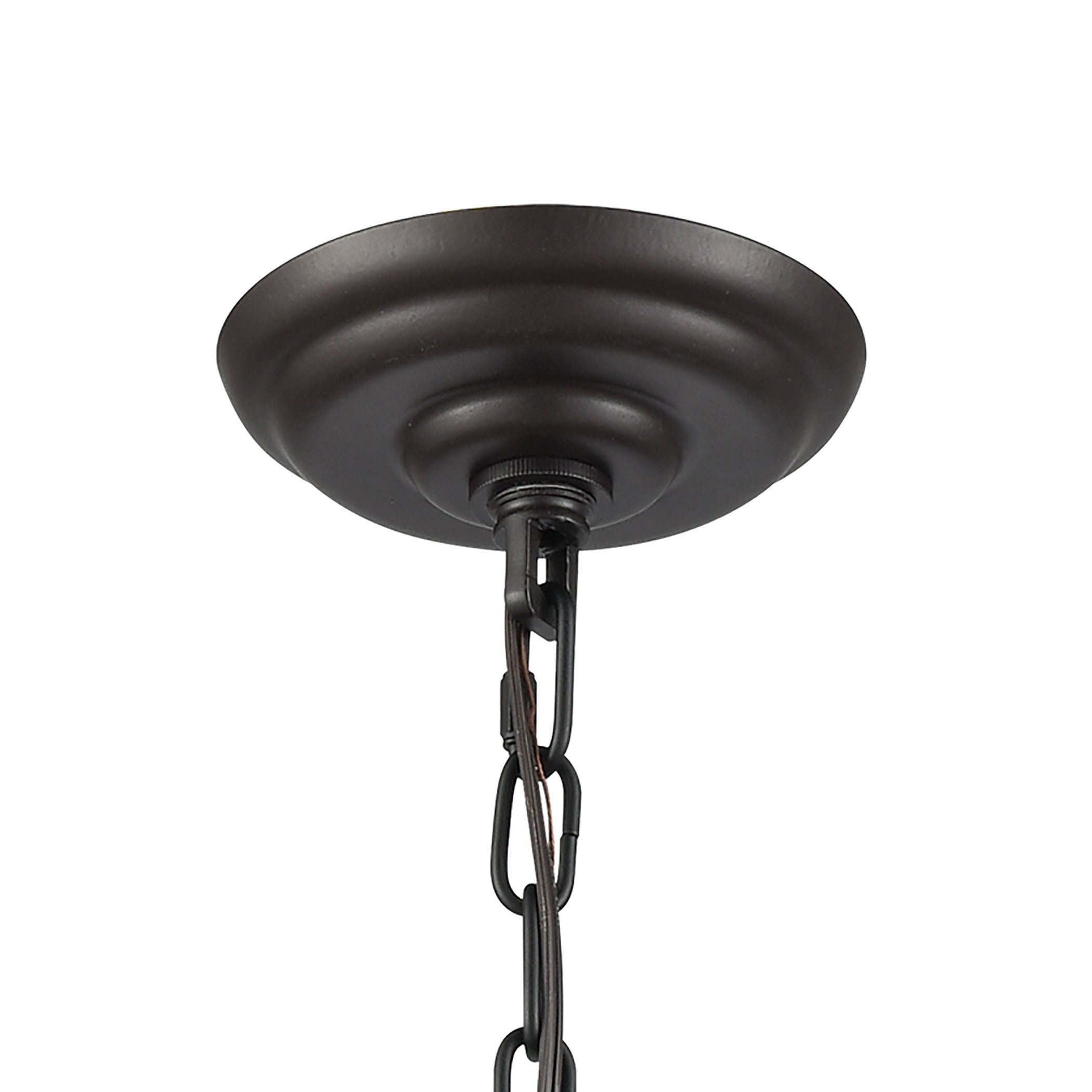 ELK Lighting 56580/1 Victoriana 1-Light Mini Pendant in Oil Rubbed Bronze with Clear Crosshatched Glass