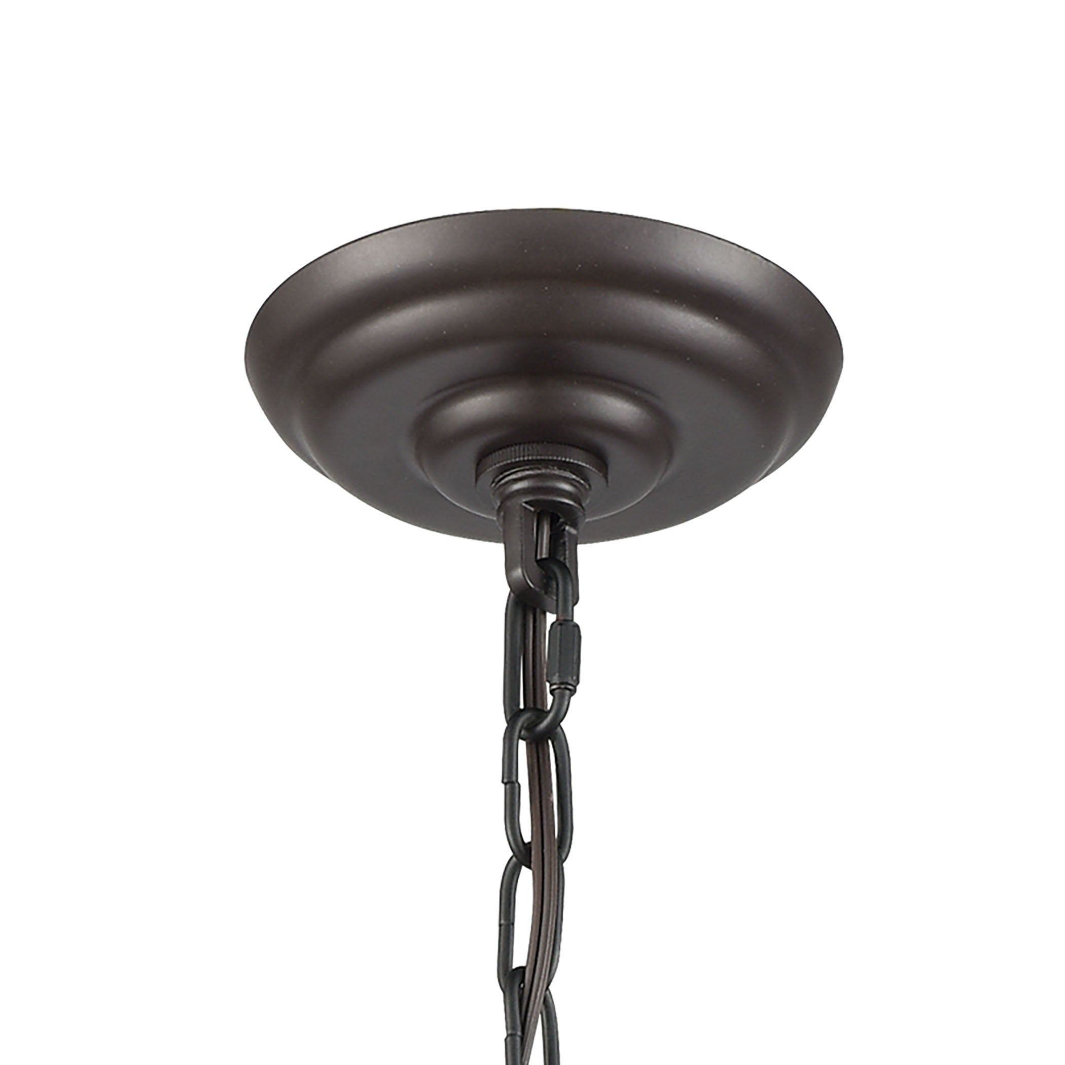 ELK Lighting 56586/3 Victoriana 3-Light Mini Pendant in Oil Rubbed Bronze with Clear Crosshatched Glass