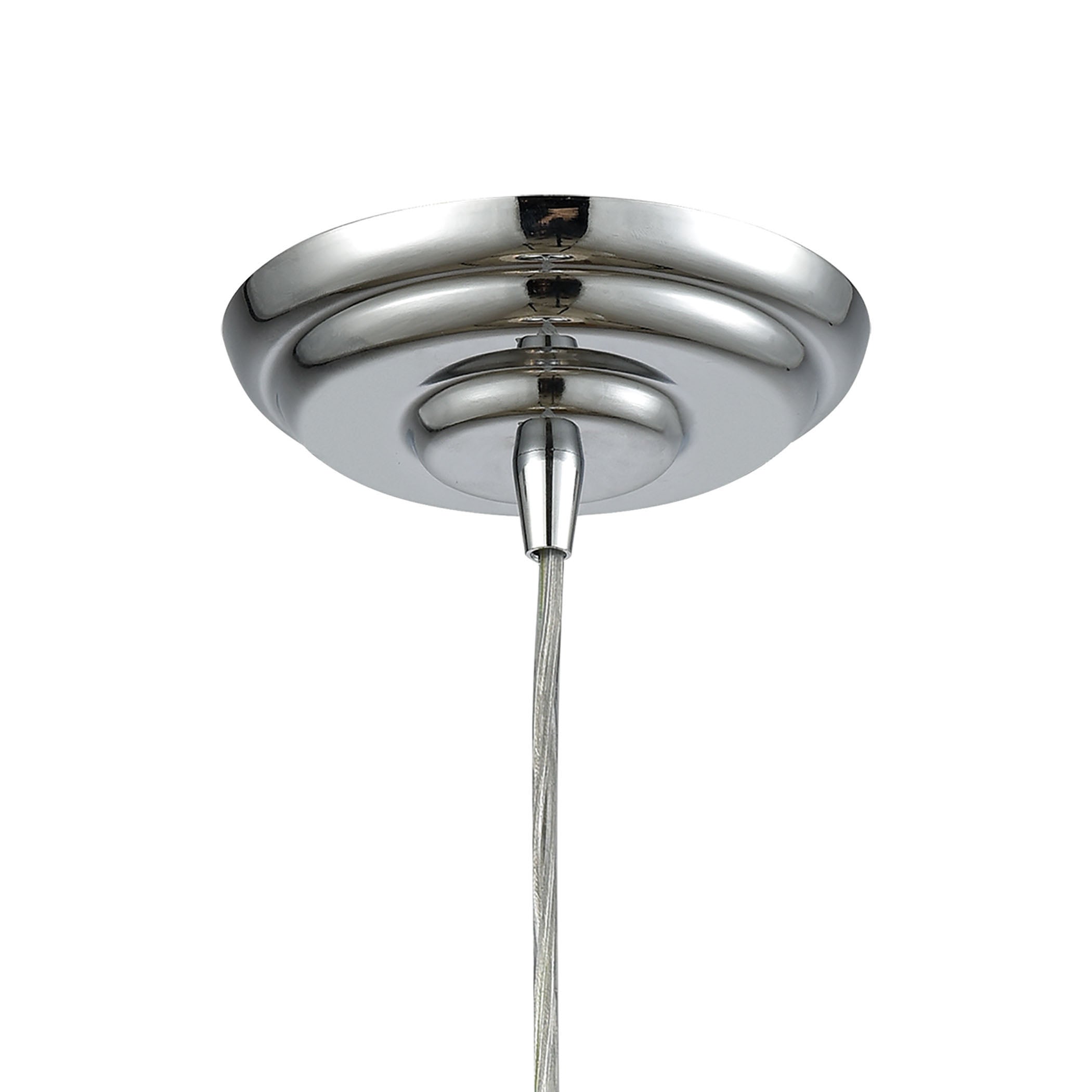 ELK Lighting 56595/1 Swirl 1-Light Mini Pendant in Polished Chrome with Clear Etched Glass