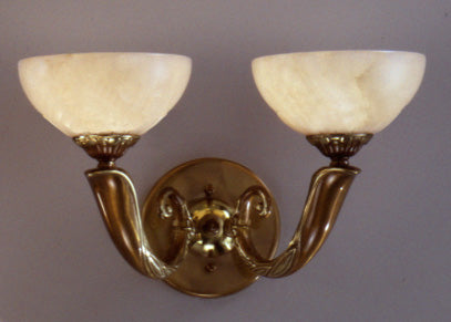 Classic Lighting 5662 ABZ Valencia Alabaster Wall Sconce in Antique Bronze (Imported from Spain)