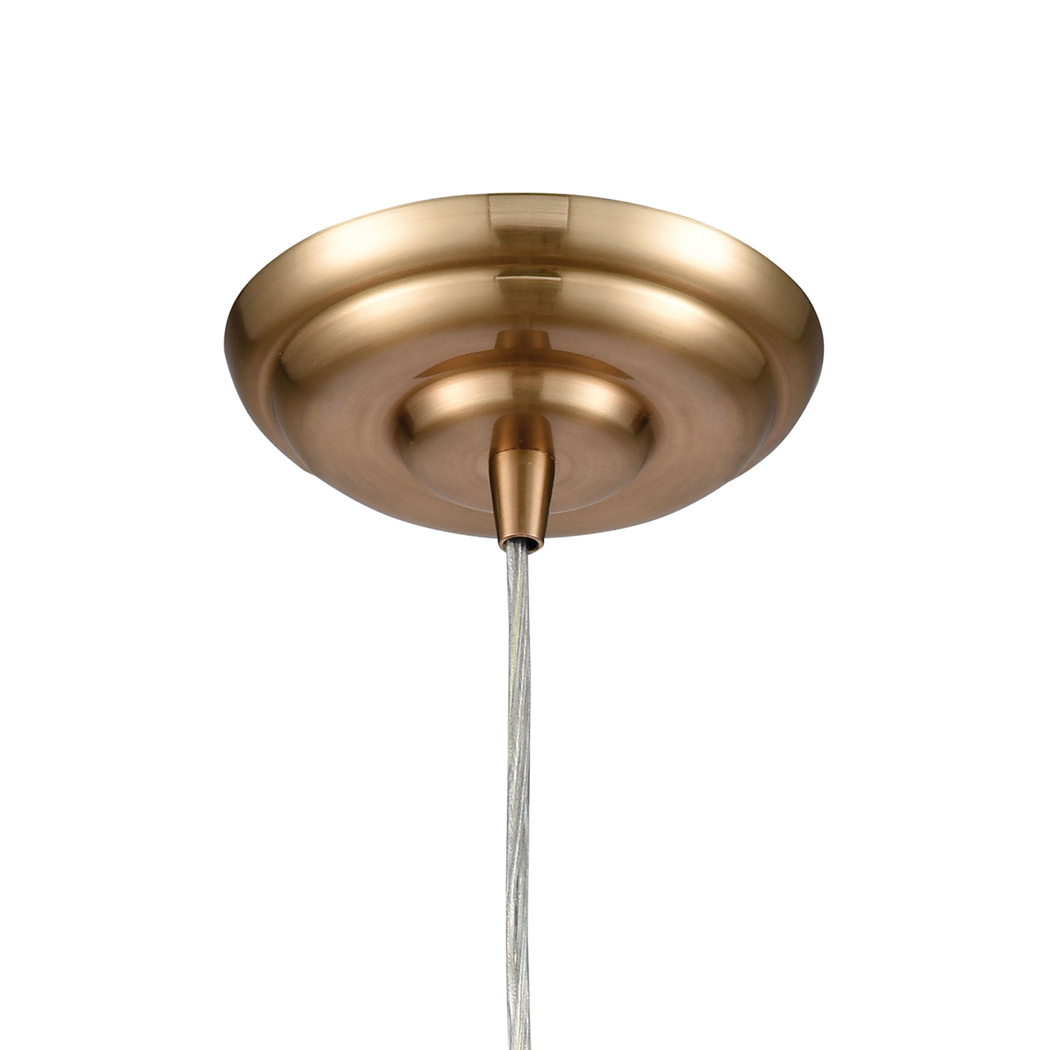 ELK Lighting 56633/1 Ravette 1-Light Mini Pendant in Satin Brass with Opal White Ribbed Glass