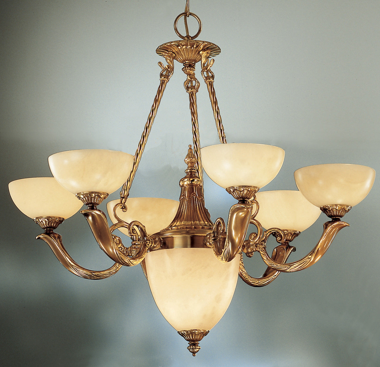 Classic Lighting 5667 ABZ Valencia Alabaster Chandelier in Antique Bronze (Imported from Spain)