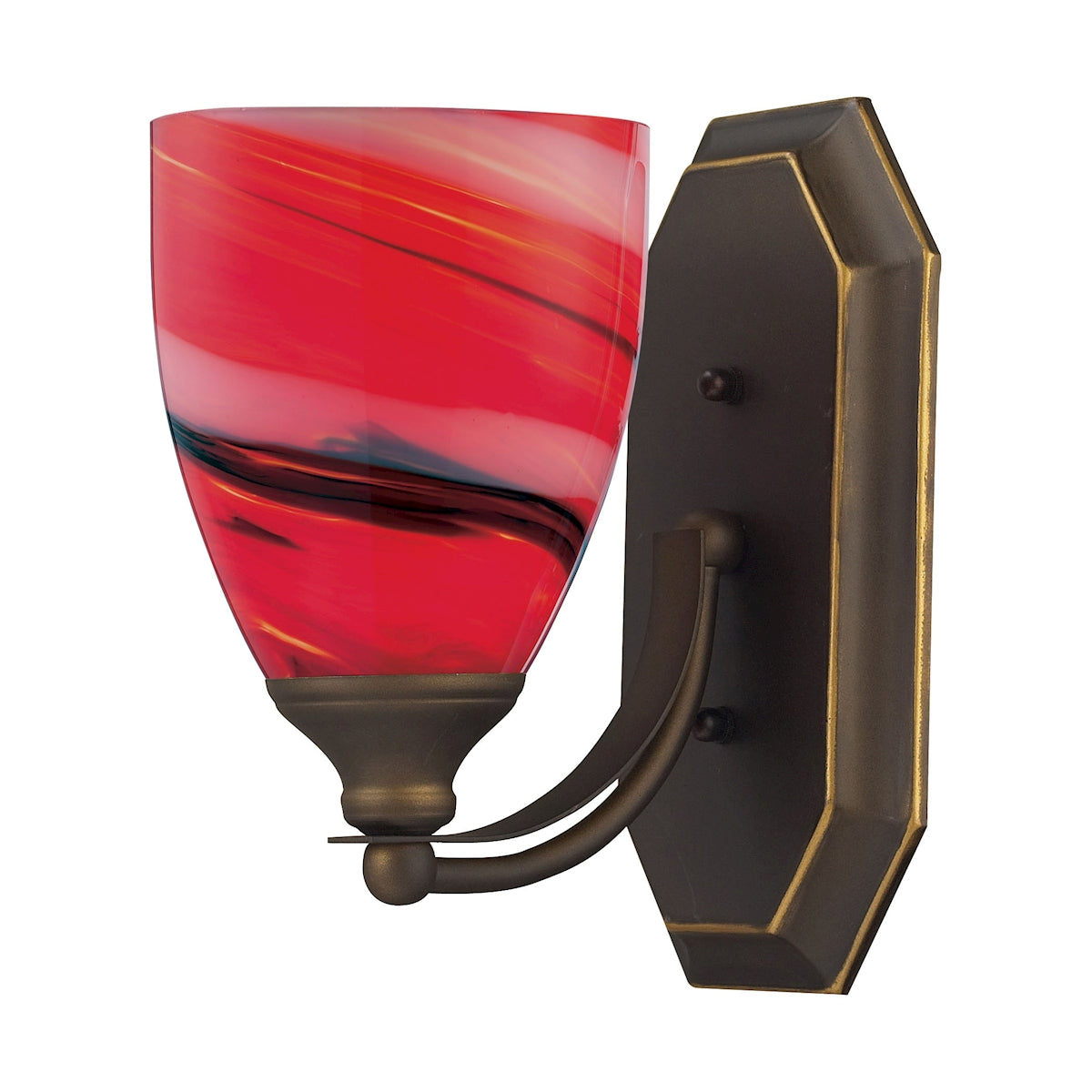 ELK Lighting 570-1B-CY Mix-N-Match Vanity 1-Light Wall Lamp in Aged Bronze with Candy Glass