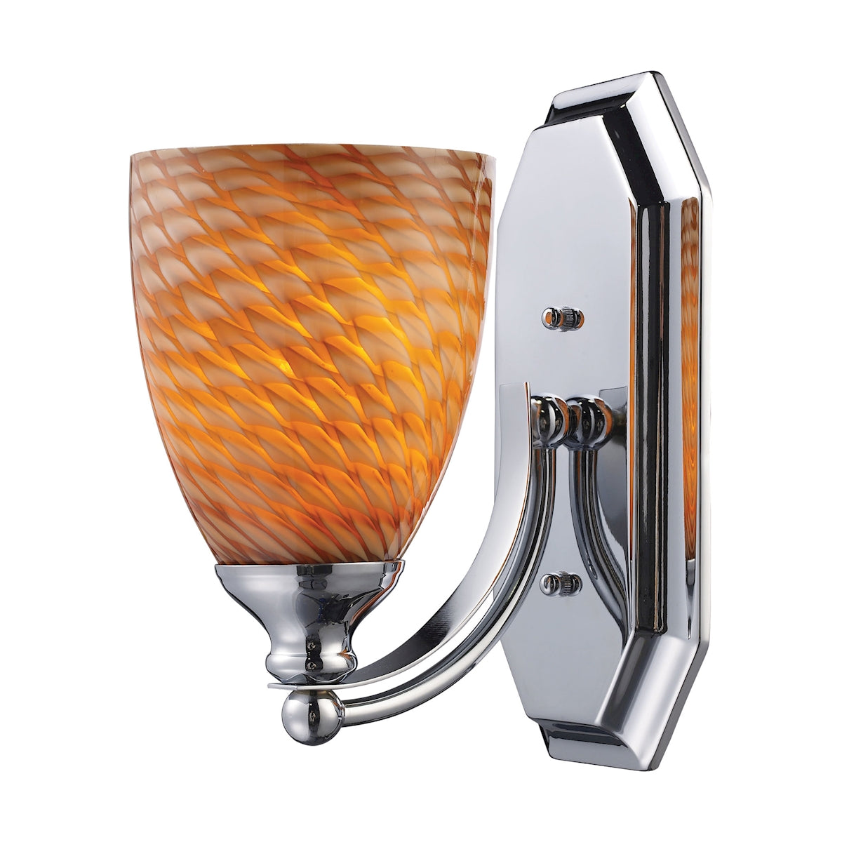 ELK Lighting 570-1C-C Mix and Match Vanity 1-Light Wall Lamp in Chrome with Cocoa Glass