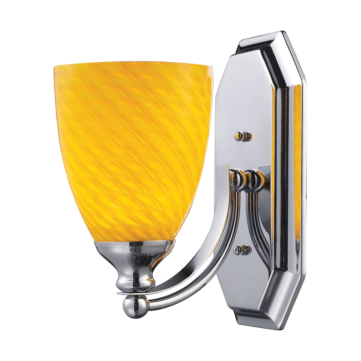ELK Lighting 570-1C-CN Mix and Match Vanity 1-Light Wall Lamp in Chrome with Canary Glass