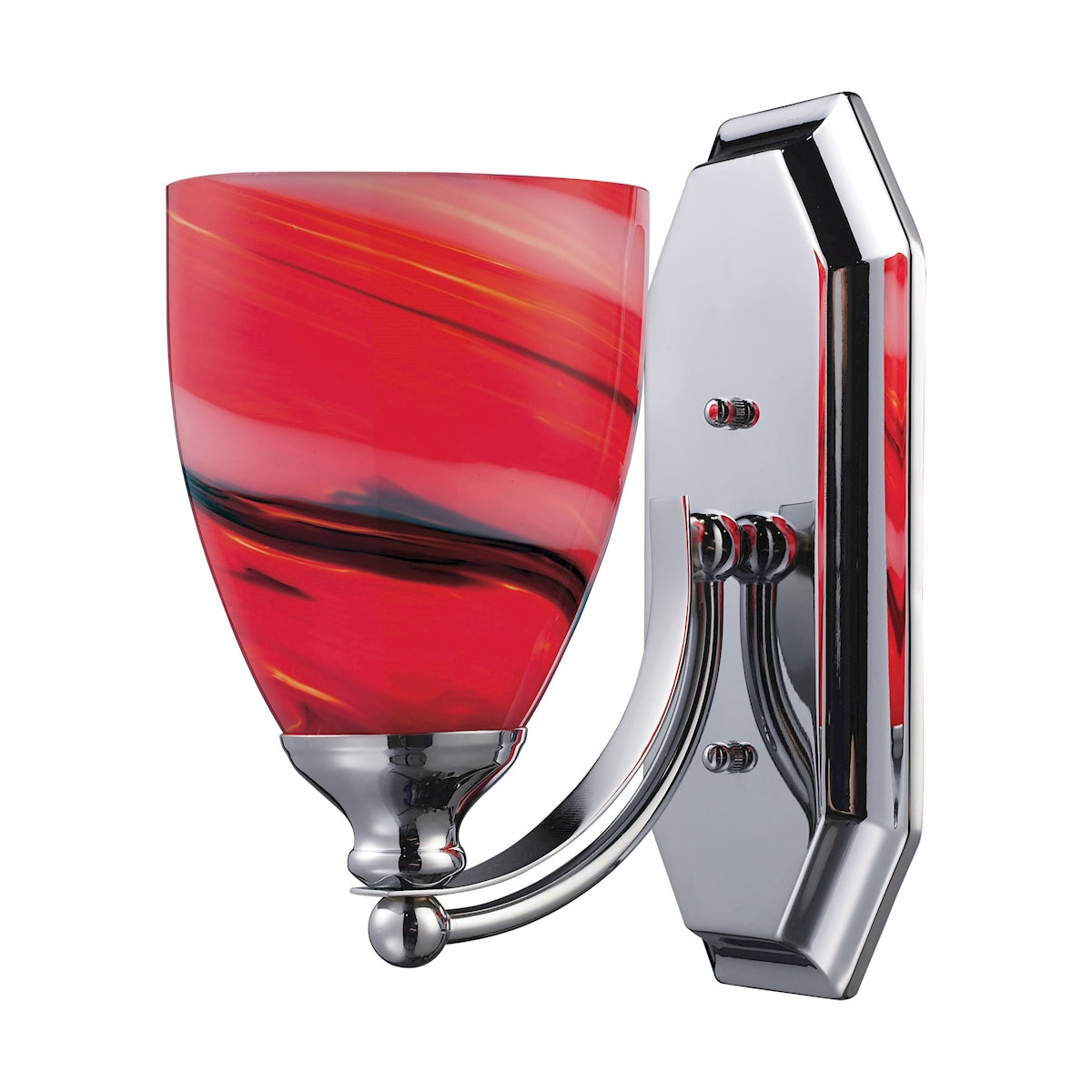 ELK Lighting 570-1C-CY Mix and Match Vanity 1-Light Wall Lamp in Chrome with Candy Glass