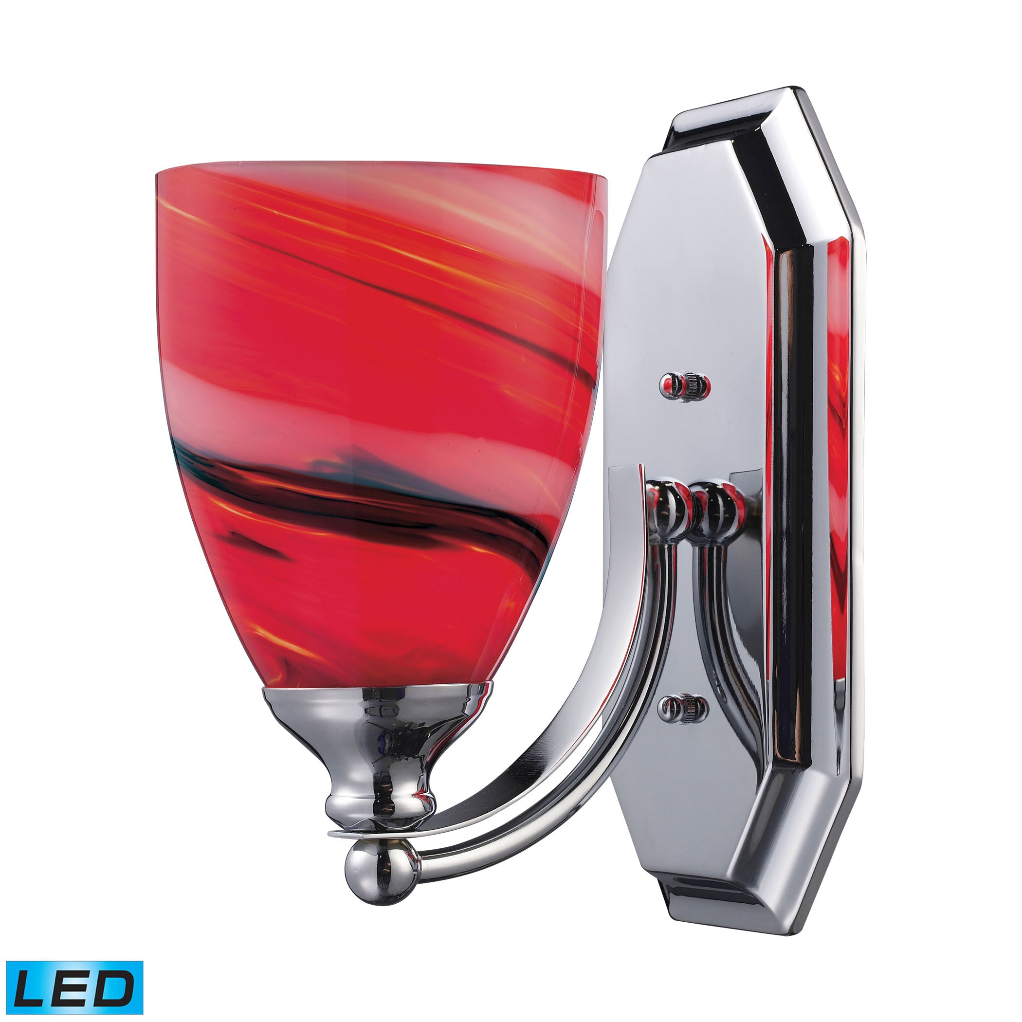 ELK Lighting 570-1C-CY-LED Mix and Match Vanity 1-Light Wall Lamp in Chrome with Canary Glass - Includes LED Bulb