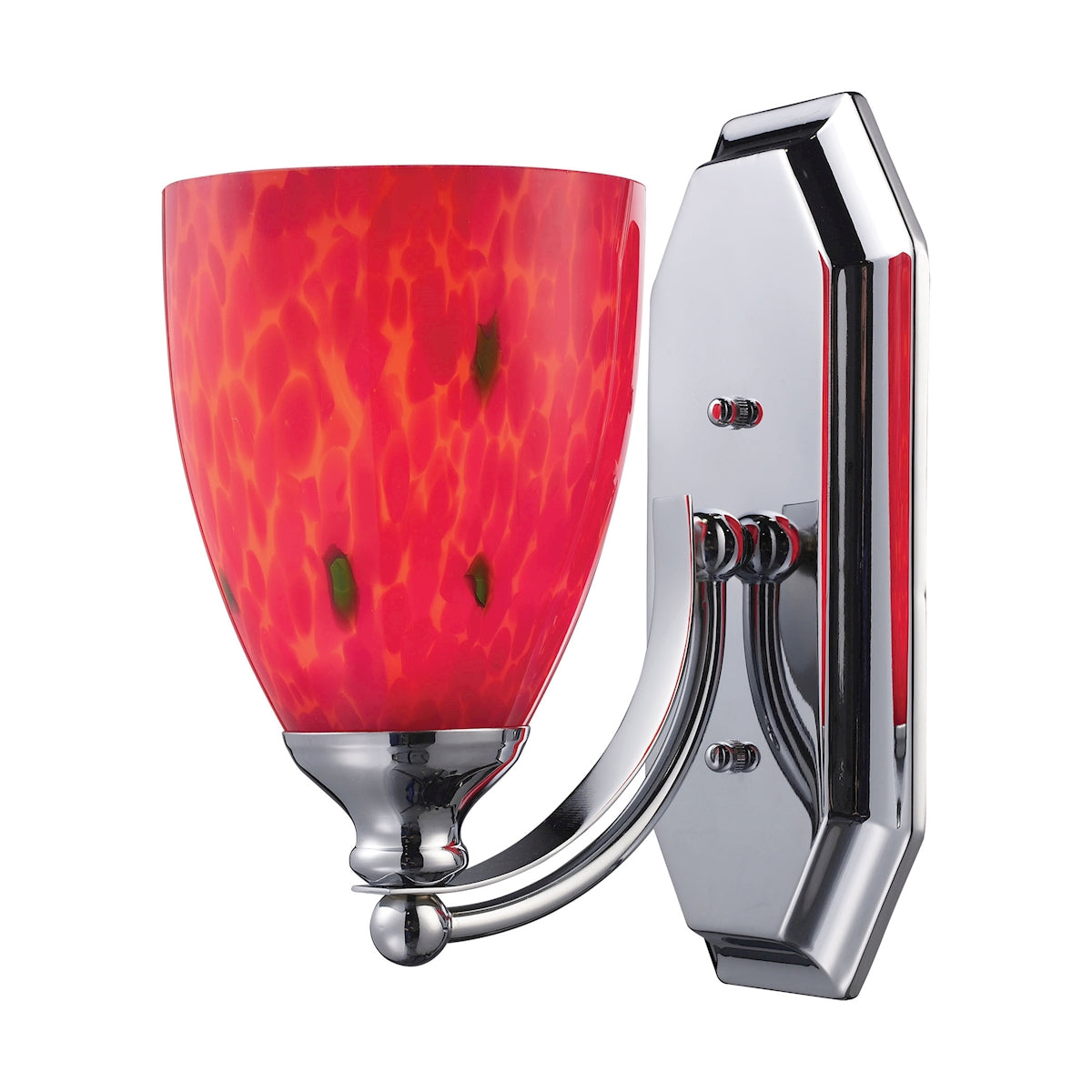 ELK Lighting 570-1C-FR Mix and Match Vanity 1-Light Wall Lamp in Chrome with Fire Red Glass