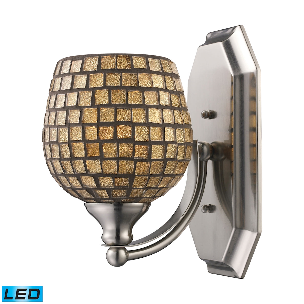 ELK Lighting 570-1C-GLD-LED Mix and Match Vanity 1-Light Wall Lamp in Chrome with Gold Leaf Glass - Includes LED Bulb
